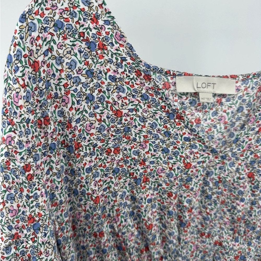 LOFT Multicolor Floral Midi Dress